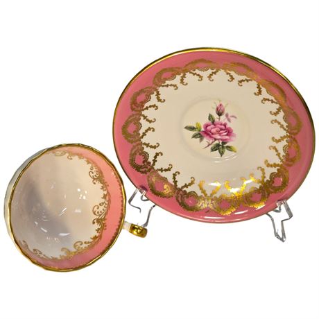 Vintage Aynsley "Pink & Gold" Tea Cup & Saucer