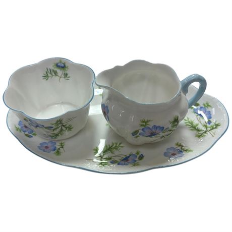 Vintage Shelley Cream & Sugar Plate Set