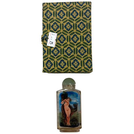 Vintage Reverse Painted Asian Snuff Bottle Depicting Nude Ladies