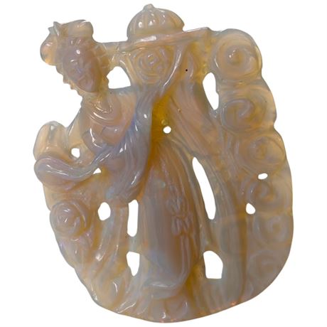 19Th Century Chinese Carved Australian Fire Opal