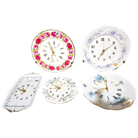 5 Royal Albert Plate Clocks
