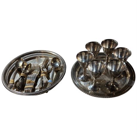 Vintage Silver Plate & Cutlery Set
