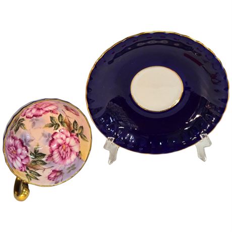 Vintage Aynsley "Pink Cabbage Rose" Tea Cup & Saucer