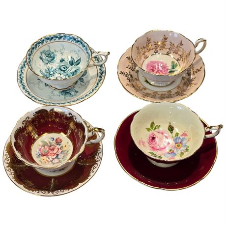 4 Paragon Cups And Saucers