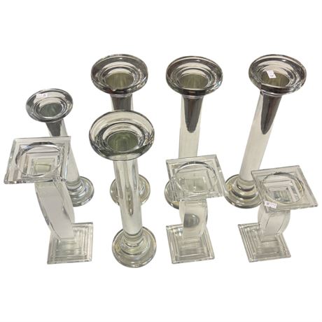 8 Crystal Glass Display Columns