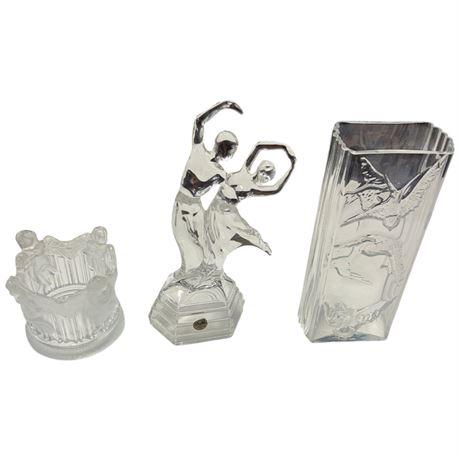 3 Pieces Of Ornamental Glass