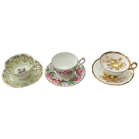3 Paragon Cups & Saucers