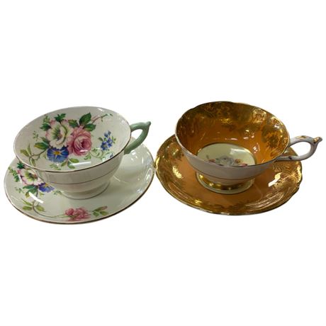 Double Stamped Paragon Cups & Saucers