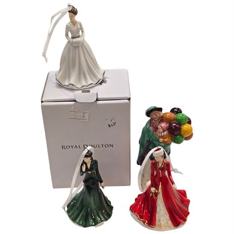 3 Vintage Royal Doulton Ornaments & Royal Doulton "Balloon Seller" Figurine