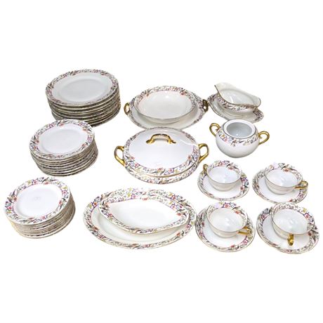 Limoges "Old Abbey" Partial Place Setting, Approx. 44 Pieces