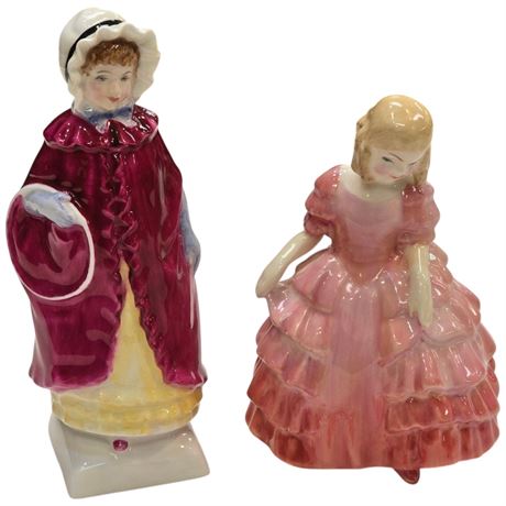 2 Vintage Royal Doulton Figurines "Rose" & "Georgina"