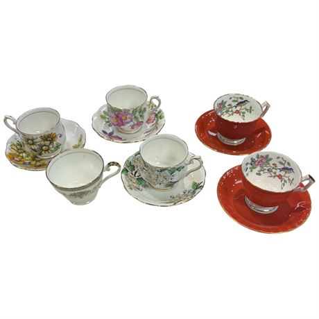 5 Assorted Cups & Saucers