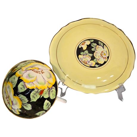Vintage Double Stamped Paragon "Hibiscus" Tea Cup & Saucer