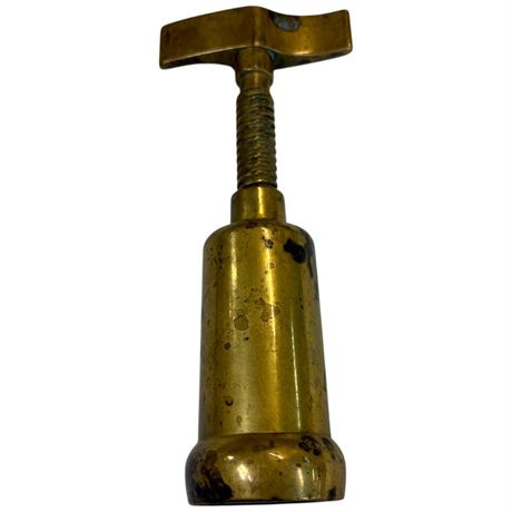 Early Brass Wine Bottle Cork Screw
