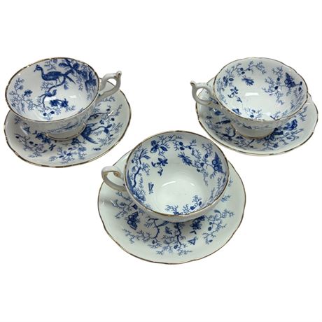 3 Coalport Cups & Saucers