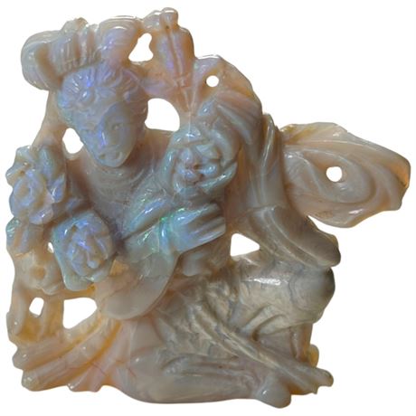 19Th Century Chinese Carved Australian Fire Opal