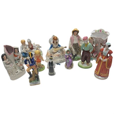 Assorted Vintage Figurines, German, British, Etc.