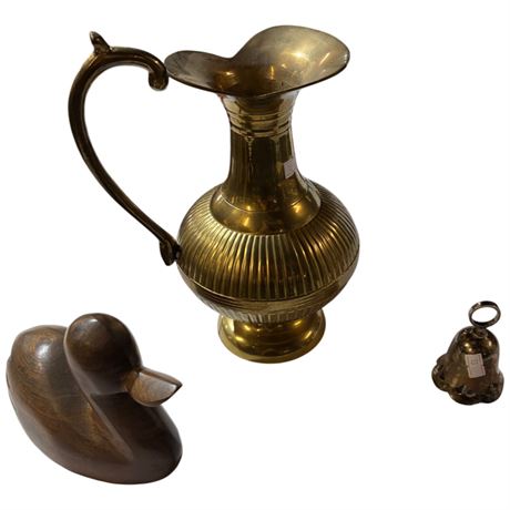 Brass Ewer, Duck, & Bell
