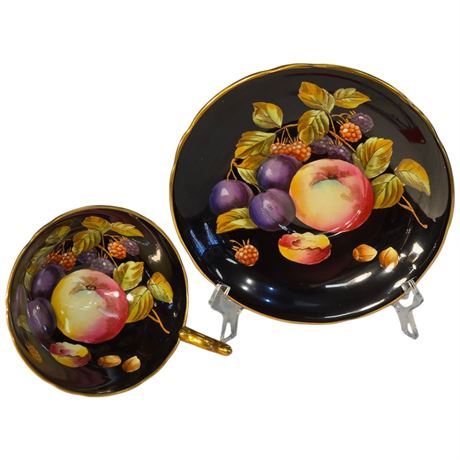 Vintage Aynsley "Orchard Fruit" Tea Cup & Saucer