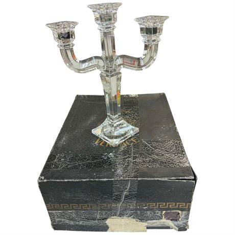 Versace Crystal Candelabra With Box & Papers