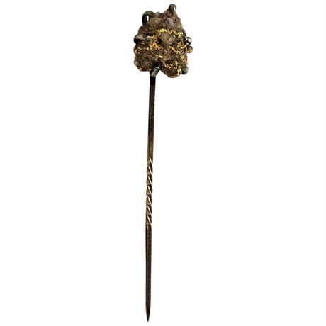 Natural Gold In Quartz Stick Pin