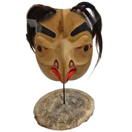 Hand Carved First Nations Mask Signed By D. Allen, 1993