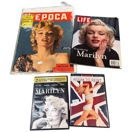 Marilyn Munroe Collectibles, Life Magazine, Spanish Magazine, DVDs, Etc..