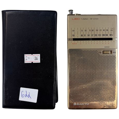 Sanyo Model Rp6700 Pocket Radio, In Case