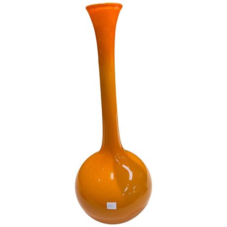 Vintage Murano Orange Long Neck Vase
