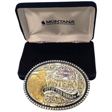 Montana Silversmiths Pbr Asteroid Out Of This World Belt Buckle In Original Case