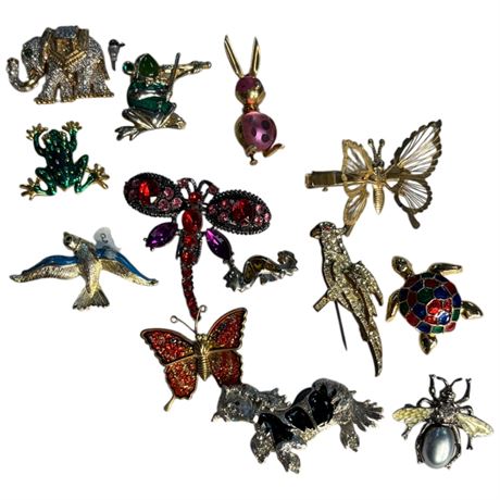 Assorted Animal & Insect Brooches