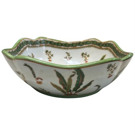 Vintage Porcelain Bowl With Vegetable Motif