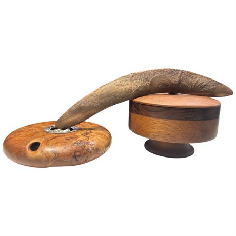Wooden Incense Bowl, Boomerang & Wood Bowl Jewelry Box