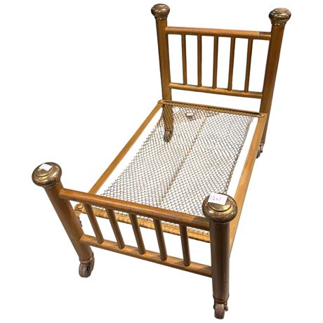 Vintage Brass Doll Bed