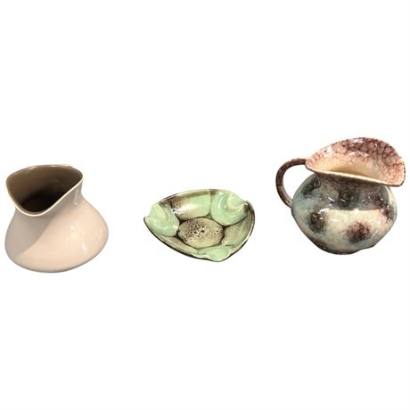 Poole Pottery Creamer, West Germany Ash Tray & Unmarked Creamer