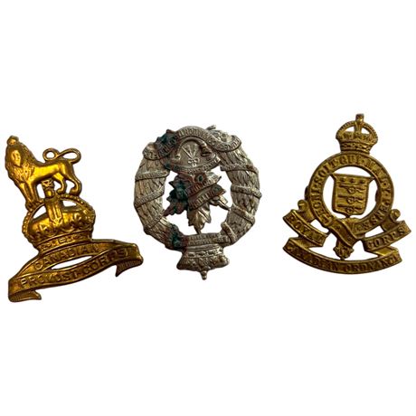 3 Vintage Cap Badges