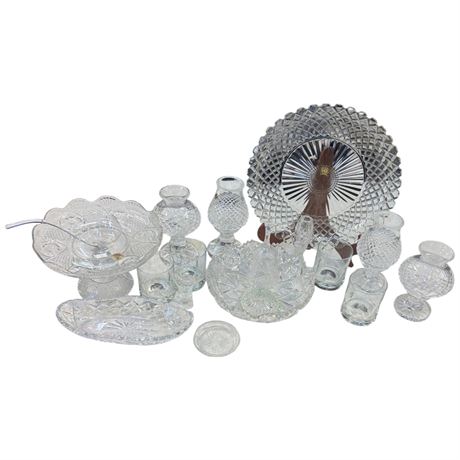 Approx 18 Pieces Of Cut Crystal Glass