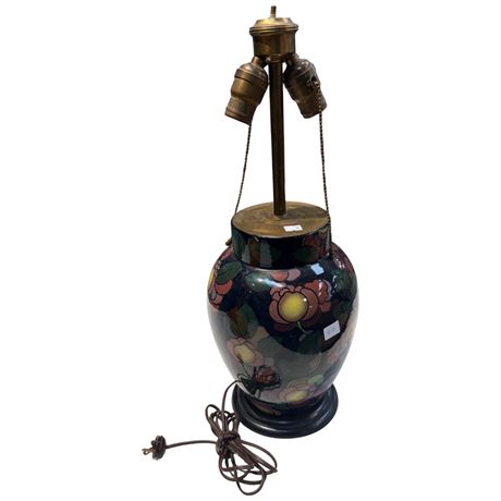 Vintage Moorcroft Style Pottery Lamp