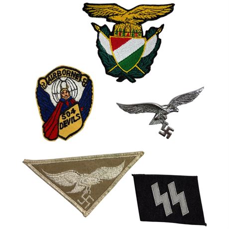 Reproduction Ww2 German Luftwaffe Metal Eagle & Cloth Badges