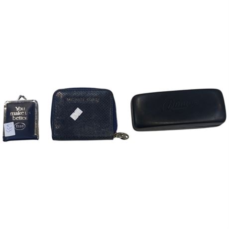 Assorted Collectibles, Micheal Kors Wallet, Esso Sewing Kit, Maui Sunglasses