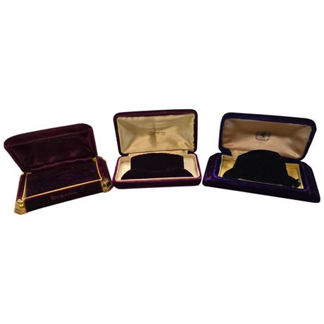 3 Vintage Velvet Watch Boxes