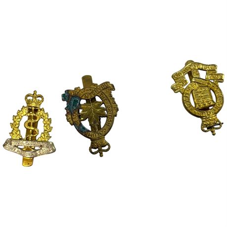 3 Vintage Cap Badges