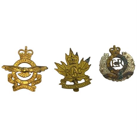 3 Vintage Cap Badges
