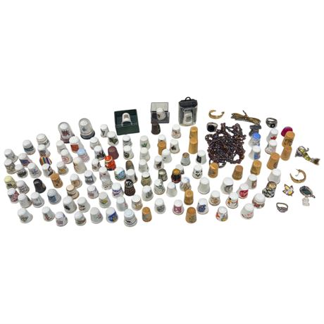 Large Assortment Of Thimbles