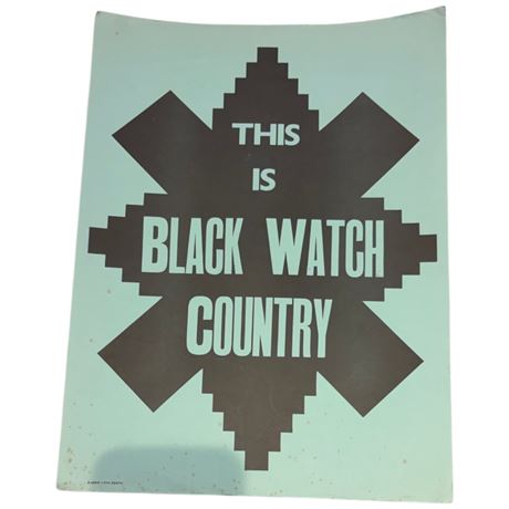 Vintage "This Is Black Watch Country" Poster