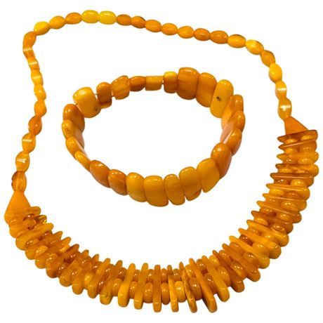 Butterscotch Amber Necklace &  Bracelet