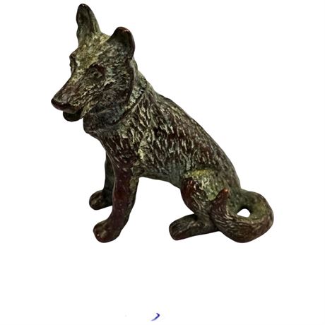 Vintage Miniature Cast Iron German Shepard