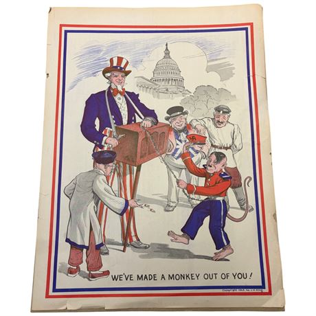 Vintage "We've Made A Monkey Out Of You" War Poster