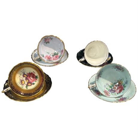 8 Assorted Paragon Tea Cups & Saucers