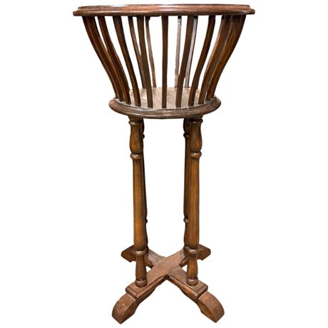 Vintage Wood Plant Column Plant Stand